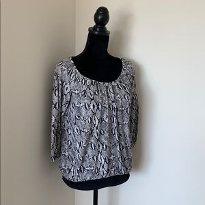 Michael Michael Kors Snakeskin Print Peasant Top